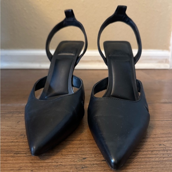 Gianni Bini Black Slingback Heels with Clear Stiletto - Picture 2 of 8